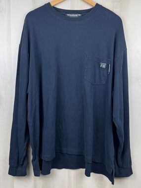 Wolverine FR Mens Long Sleeve Pocket T-Shirt Flame Resistant CAT 2 Navy Blue XXL